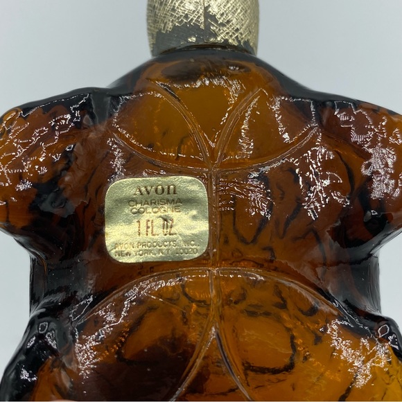 Vintage Avon Amber Glass Turtle Charisma Cologne Perfume Bottle - Picture 6 of 8